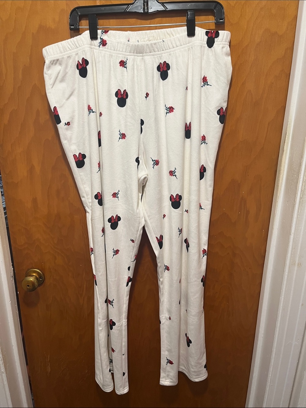 Primark Minnie Mouse White Pajama Top with Black and Red Print